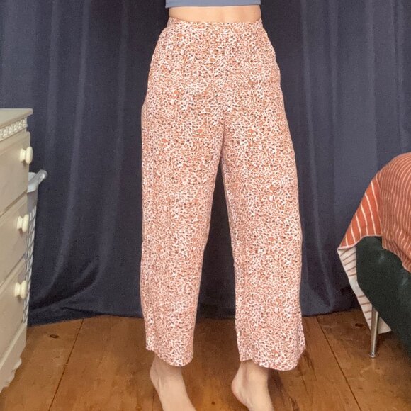 MINKPINK Animal Print Straight Leg Pants in Cream, Pink and Brown - Picture 2 of 7